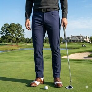 Peter Millar EB66 Performance Pants Men 40/34 Navy Blue ME0EB66FB Chino Golf